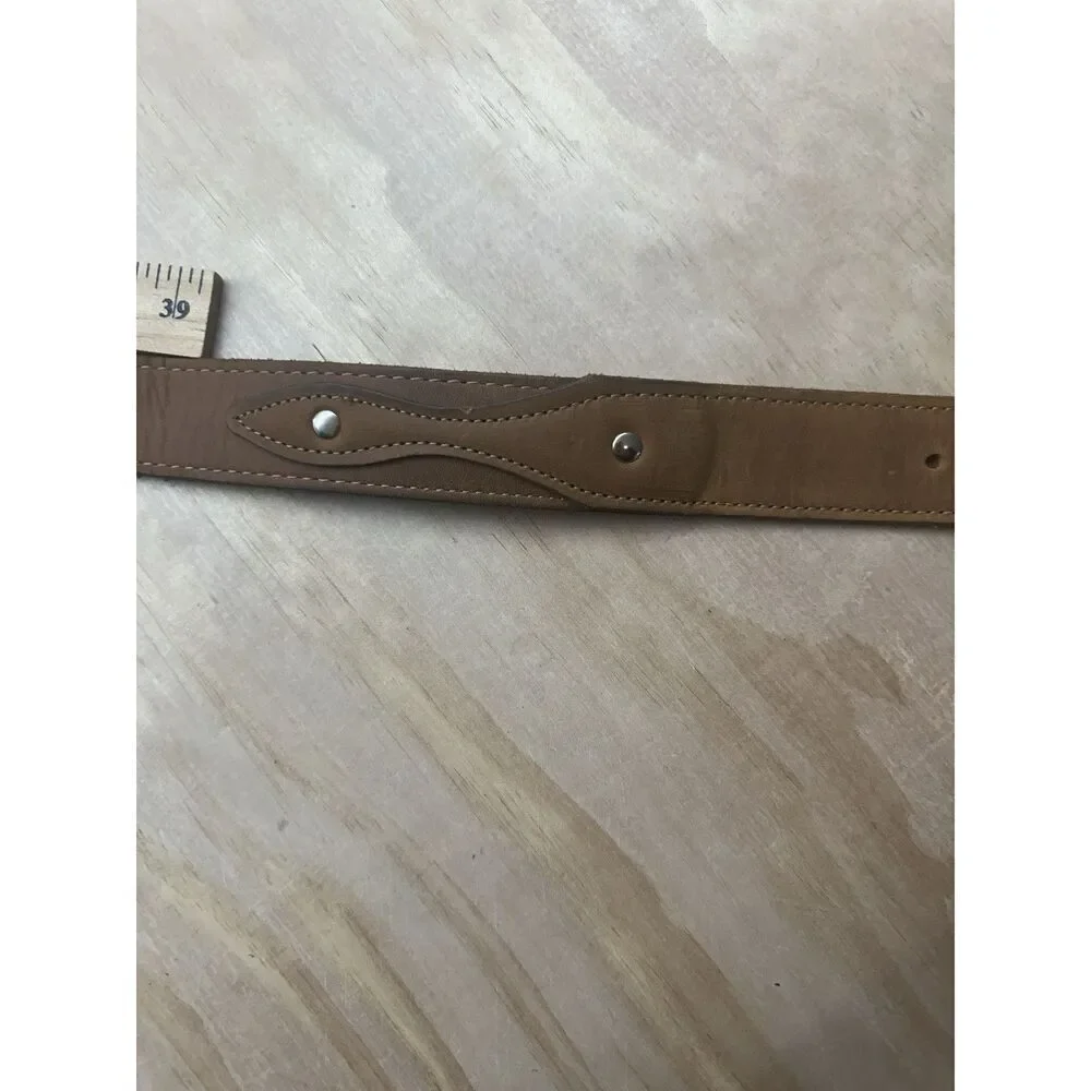 King Size Genuine Leather Belt‎ Sz 48” Brown Made In America Men’s